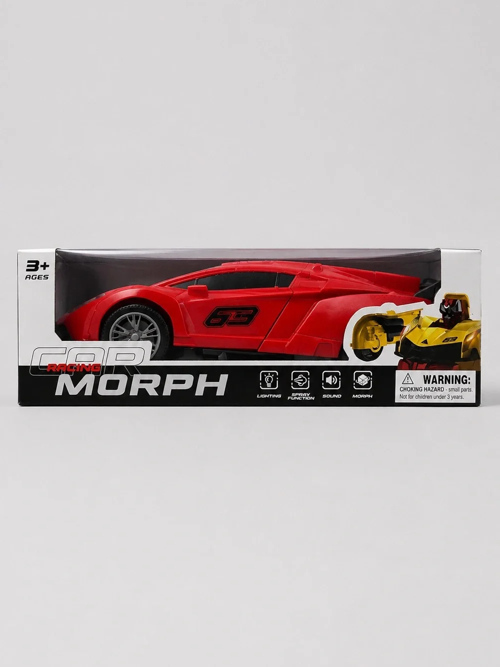 Racing Morph Red Sports Car Toy – Lights, Sound & Transformation – Brand New in